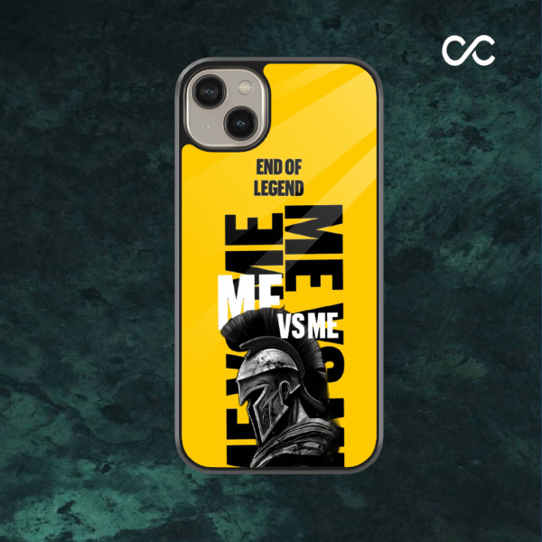 Warrior Helmet "Me vs Me" Yellow Edition Premium Glass Case