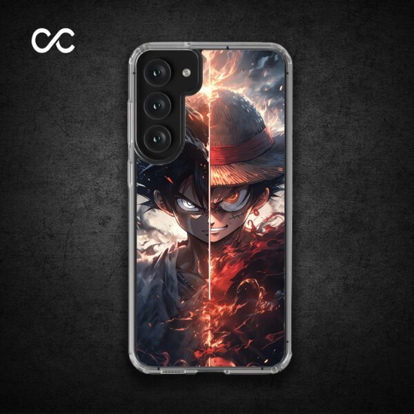 One Piece Luffy Dual Form Fire Design – Premium Silicone Anime Case